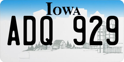 IA license plate ADQ929