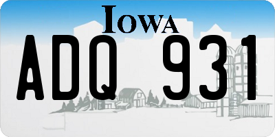 IA license plate ADQ931