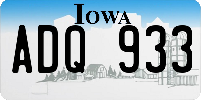IA license plate ADQ933