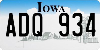 IA license plate ADQ934