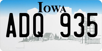 IA license plate ADQ935