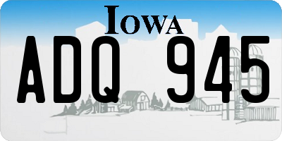 IA license plate ADQ945