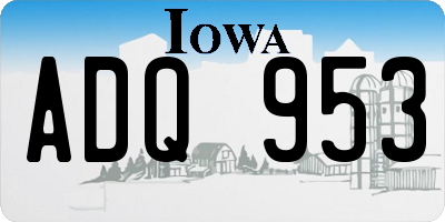 IA license plate ADQ953