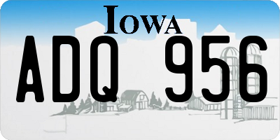 IA license plate ADQ956