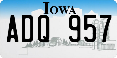 IA license plate ADQ957