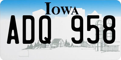 IA license plate ADQ958