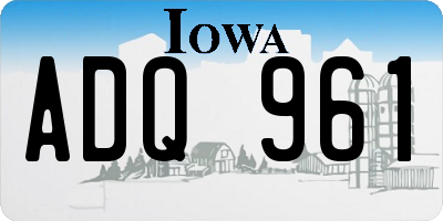 IA license plate ADQ961