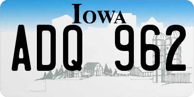 IA license plate ADQ962