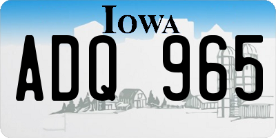 IA license plate ADQ965