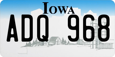 IA license plate ADQ968