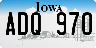 IA license plate ADQ970