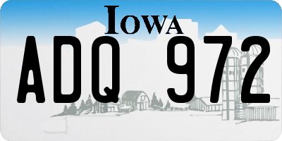 IA license plate ADQ972