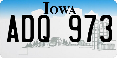 IA license plate ADQ973