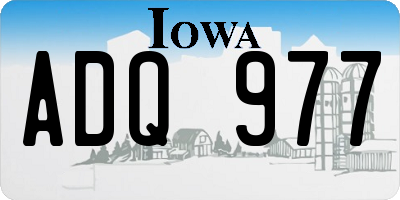 IA license plate ADQ977