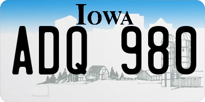 IA license plate ADQ980