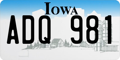 IA license plate ADQ981
