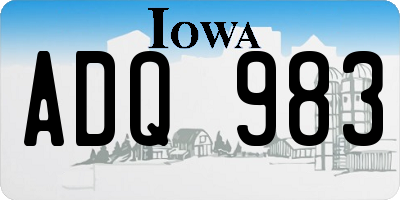 IA license plate ADQ983