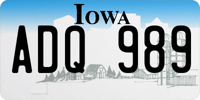 IA license plate ADQ989