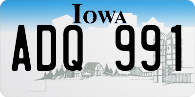 IA license plate ADQ991