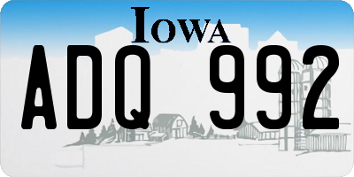 IA license plate ADQ992