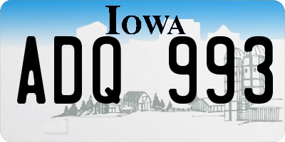 IA license plate ADQ993