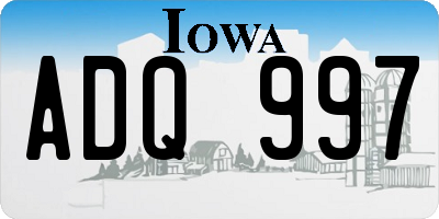 IA license plate ADQ997