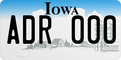 IA license plate ADR000