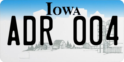 IA license plate ADR004