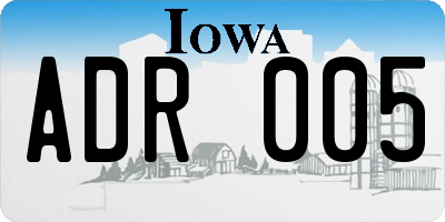 IA license plate ADR005