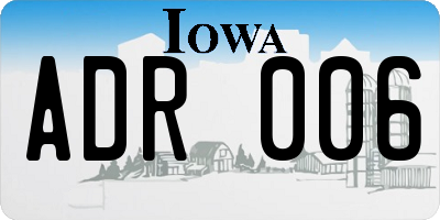 IA license plate ADR006
