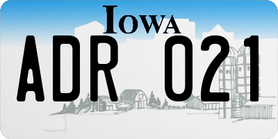 IA license plate ADR021