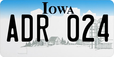 IA license plate ADR024
