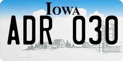 IA license plate ADR030