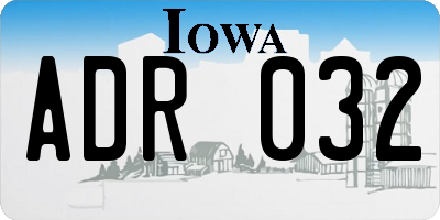 IA license plate ADR032