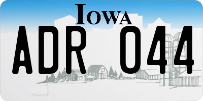 IA license plate ADR044