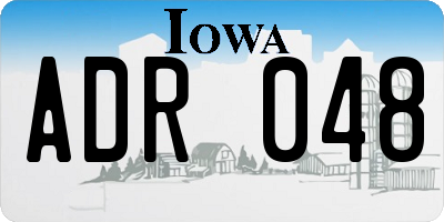 IA license plate ADR048