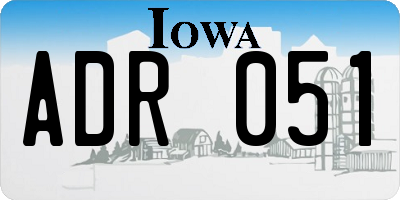 IA license plate ADR051