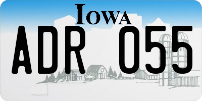 IA license plate ADR055