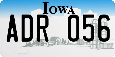 IA license plate ADR056