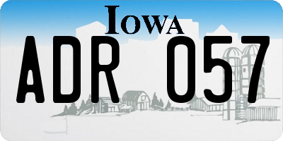IA license plate ADR057