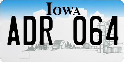 IA license plate ADR064