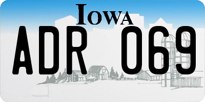 IA license plate ADR069