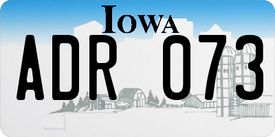 IA license plate ADR073