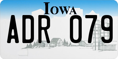 IA license plate ADR079