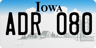 IA license plate ADR080