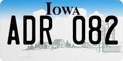 IA license plate ADR082