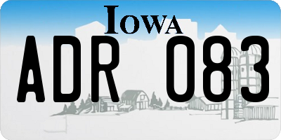 IA license plate ADR083