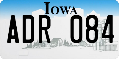 IA license plate ADR084