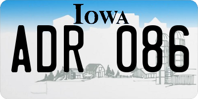 IA license plate ADR086