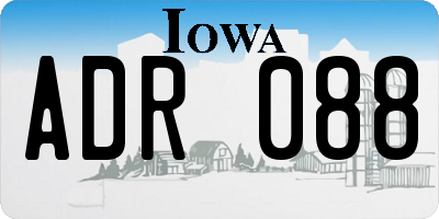IA license plate ADR088